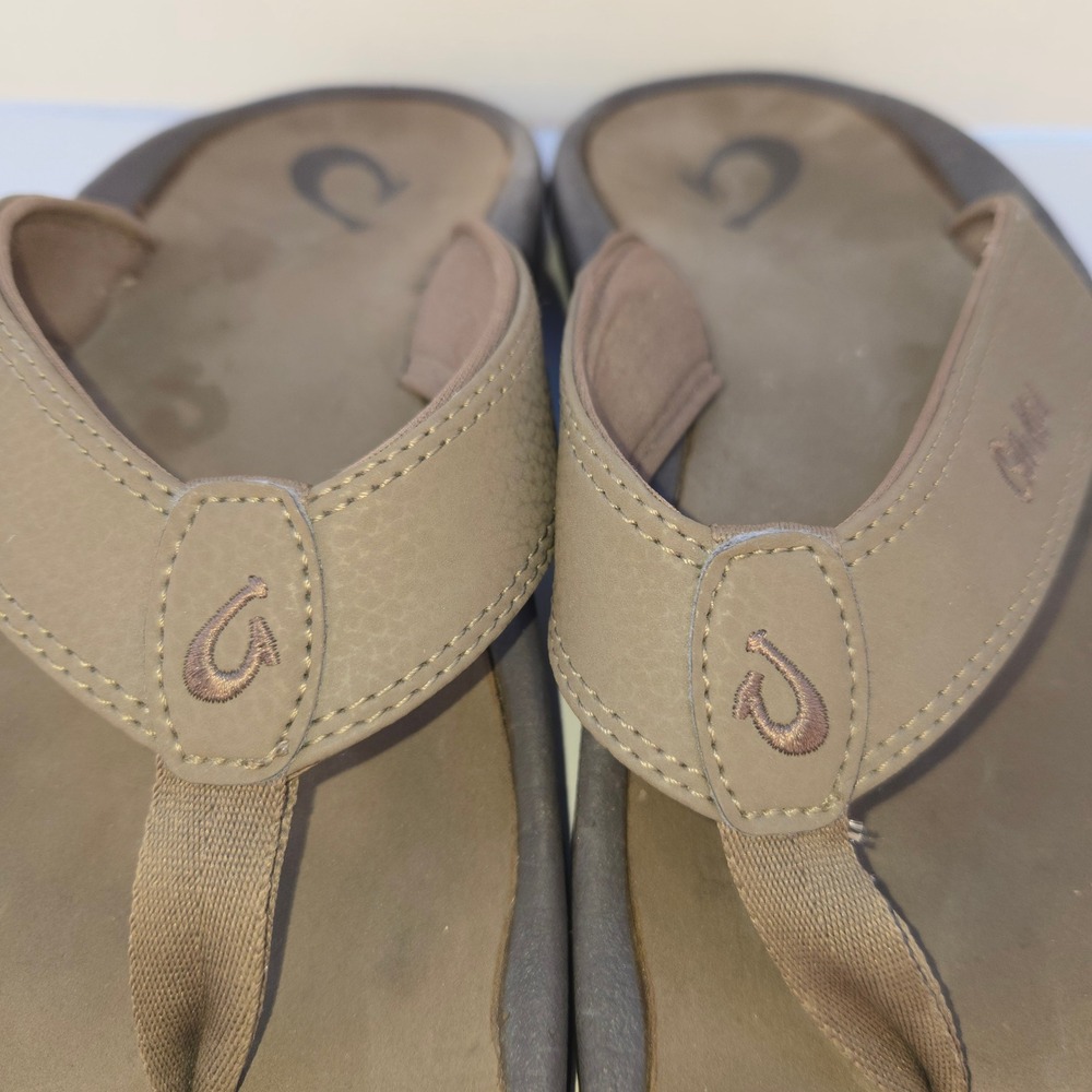 Olukai Ohana Flip Flops Mens Size 11 Brown Thong Sandals 10110A-1313 - Picture 9 of 9